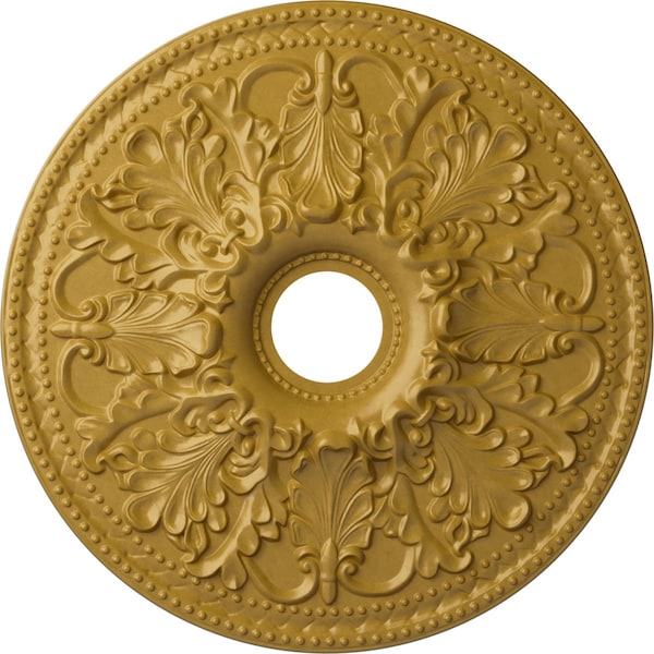 Ekena Millwork Ashley Ceiling Medallion (Fits Canopies up to 4 3/4"), 23 7/8"OD x 4"ID x 2 1/8"P, Iridescent Gold CM23ASIGS - main